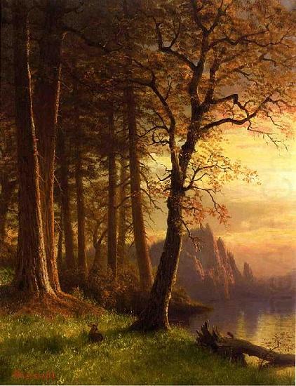 Albert Bierstadt Sunset in Californa Yosemite china oil painting image